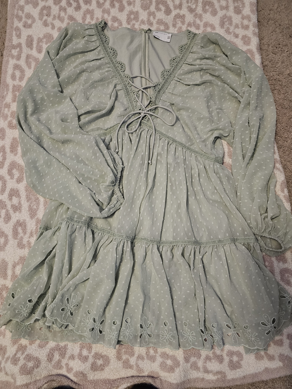 ASOS Light Sage Green Long-Sleeve Dress
